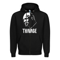 Black THAVAGE Zipper Hoodie - linhVisuals