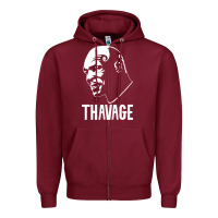 Burgundy THAVAGE Zipper Hoodie - linhVisuals