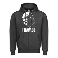 Charcoal Heather THAVAGE Zipper Hoodie - linhVisuals