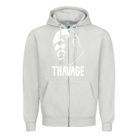 Dove Grey THAVAGE Zipper Hoodie - linhVisuals