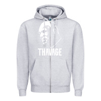Heather Grey THAVAGE Zipper Hoodie - linhVisuals