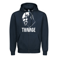 Navy THAVAGE Zipper Hoodie - linhVisuals