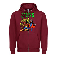 Burgundy groovie ghoulies Zipper Hoodie - linhVisuals