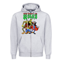 Heather Grey groovie ghoulies Zipper Hoodie - linhVisuals