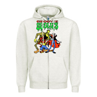 Oatmeal Heather groovie ghoulies Zipper Hoodie - linhVisuals