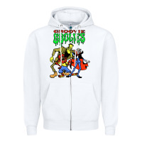 White groovie ghoulies Zipper Hoodie - linhVisuals