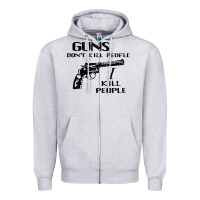 Heather Grey guns dont kill people i kill people 1996 Zipper Hoodie - linhVisuals
