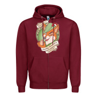 Burgundy chin up   robin hood Zipper Hoodie - linhVisuals