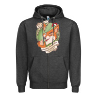 Charcoal Heather chin up   robin hood Zipper Hoodie - linhVisuals
