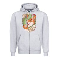 Heather Grey chin up   robin hood Zipper Hoodie - linhVisuals