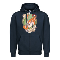 Navy chin up   robin hood Zipper Hoodie - linhVisuals