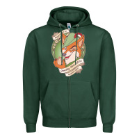 Sports Green chin up   robin hood Zipper Hoodie - linhVisuals