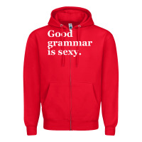 Red good grammar is sexy Zipper Hoodie - linhVisuals