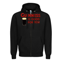 Black guiness is good for you (and me) hq fnny Zipper Hoodie - linhVisuals