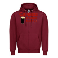 Burgundy guiness is good for you (and me) hq fnny Zipper Hoodie - linhVisuals