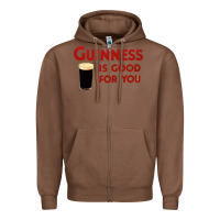 Chestnut guiness is good for you (and me) hq fnny Zipper Hoodie - linhVisuals