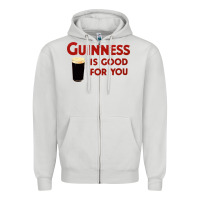 Dove Grey guiness is good for you (and me) hq fnny Zipper Hoodie - linhVisuals