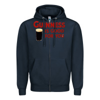 Navy guiness is good for you (and me) hq fnny Zipper Hoodie - linhVisuals