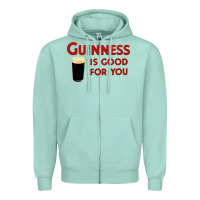 Seafoam guiness is good for you (and me) hq fnny Zipper Hoodie - linhVisuals
