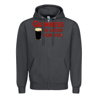 Smoke guiness is good for you (and me) hq fnny Zipper Hoodie - linhVisuals