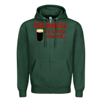 Sports Green guiness is good for you (and me) hq fnny Zipper Hoodie - linhVisuals