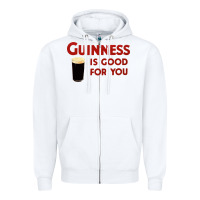 White guiness is good for you (and me) hq fnny Zipper Hoodie - linhVisuals