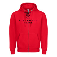 Red torchwood institute Zipper Hoodie - linhVisuals