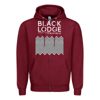 Burgundy twin peaks inspired japanese black lodge Zipper Hoodie - linhVisuals