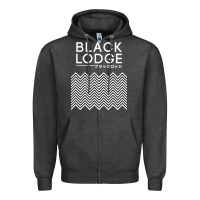 Charcoal Heather twin peaks inspired japanese black lodge Zipper Hoodie - linhVisuals