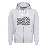 Heather Grey twin peaks inspired japanese black lodge Zipper Hoodie - linhVisuals