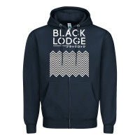 Navy twin peaks inspired japanese black lodge Zipper Hoodie - linhVisuals