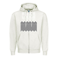 Oatmeal Heather twin peaks inspired japanese black lodge Zipper Hoodie - linhVisuals