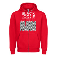 Red twin peaks inspired japanese black lodge Zipper Hoodie - linhVisuals