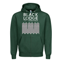 Sports Green twin peaks inspired japanese black lodge Zipper Hoodie - linhVisuals