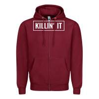 Burgundy killin' it t Zipper Hoodie - linhVisuals