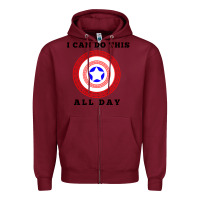 Burgundy i can do this all day graphic mens & womens t shirt Zipper Hoodie - linhVisuals