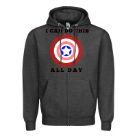 Charcoal Heather i can do this all day graphic mens & womens t shirt Zipper Hoodie - linhVisuals