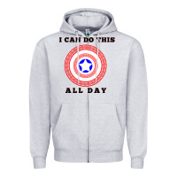 Heather Grey i can do this all day graphic mens & womens t shirt Zipper Hoodie - linhVisuals
