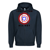 Navy i can do this all day graphic mens & womens t shirt Zipper Hoodie - linhVisuals