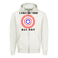 Oatmeal Heather i can do this all day graphic mens & womens t shirt Zipper Hoodie - linhVisuals