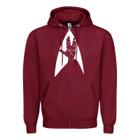 Burgundy live long and prosper Zipper Hoodie - linhVisuals