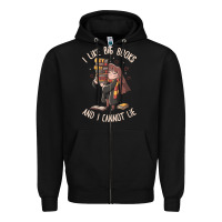 Black i like big books Zipper Hoodie - linhVisuals