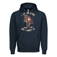 Navy i like big books Zipper Hoodie - linhVisuals