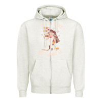 Oatmeal Heather i like big books Zipper Hoodie - linhVisuals