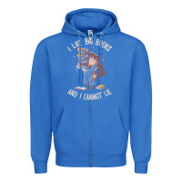 True Royal i like big books Zipper Hoodie - linhVisuals