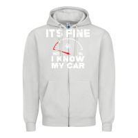 Dove Grey Empty gas gauge it’s fine i know my car low fuel joke Zipper Hoodie - linhVisuals