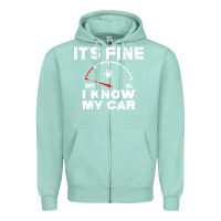 Seafoam Empty gas gauge it’s fine i know my car low fuel joke Zipper Hoodie - linhVisuals
