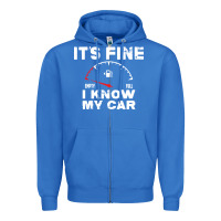 True Royal Empty gas gauge it’s fine i know my car low fuel joke Zipper Hoodie - linhVisuals