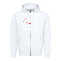 White Empty gas gauge it’s fine i know my car low fuel joke Zipper Hoodie - linhVisuals