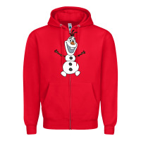 Red olaf Zipper Hoodie - linhVisuals